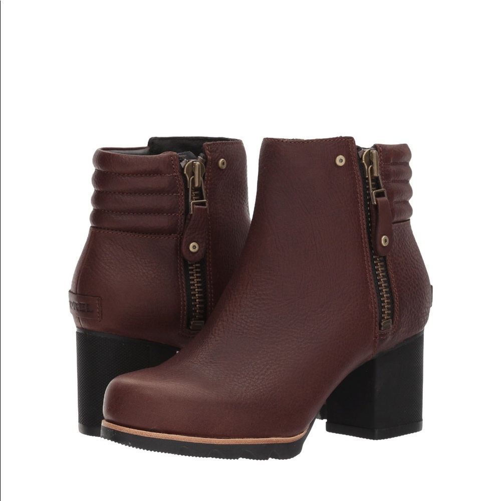 BNWT Sorel Danica Bootie 8.5 Tobacco/Black